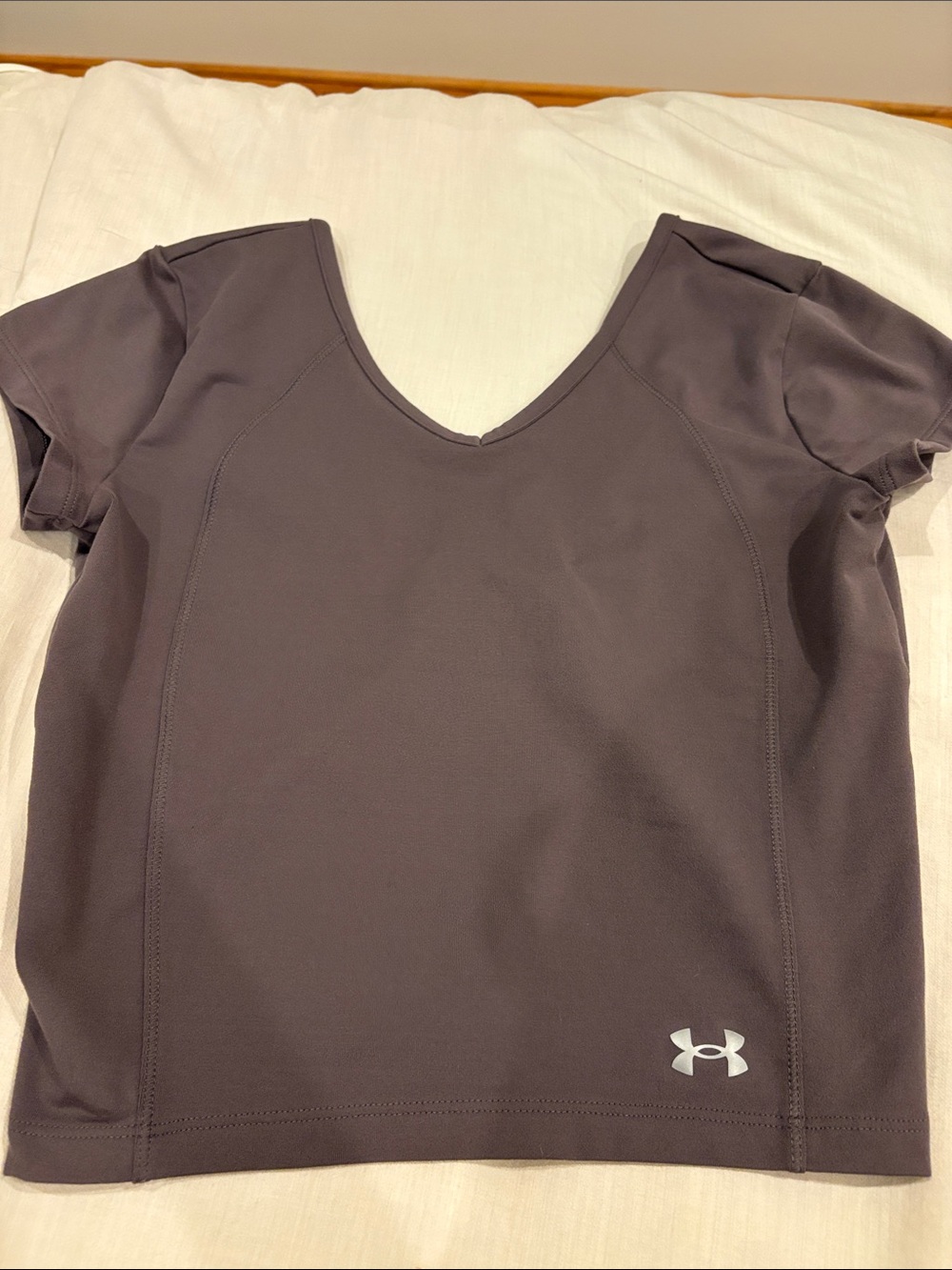 Under Armour Women's Short Sleeve V-Neck Top — Gray